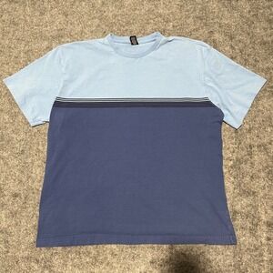 High Sierra Mens Colorblock Striped Short Sleeve T-Shirt Blue Size XL